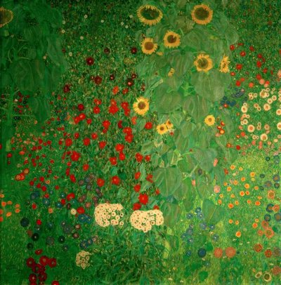 Giardino contadino con girasoli da Gustav Klimt